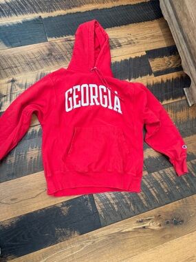 Champion Red UGA Georgia Bulldogs Pullover Hoodie with Tag Detail men’s medium